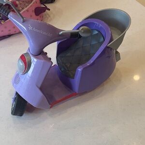 American Girl Lavender Scooter with Black Seat horn lights engine start, so fun.